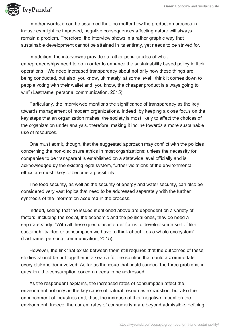 Green Economy and Sustainability. Page 2