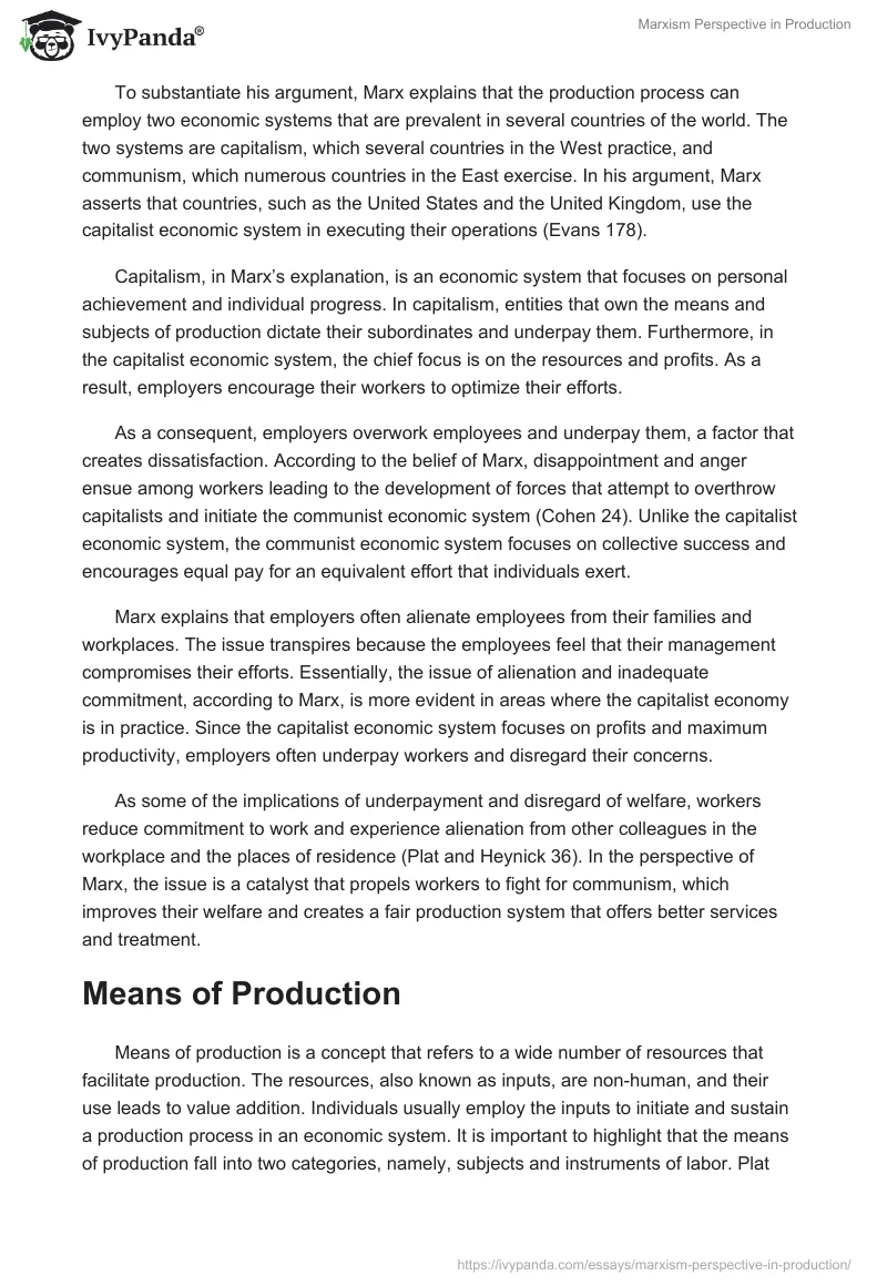 Marxism Perspective in Production. Page 2