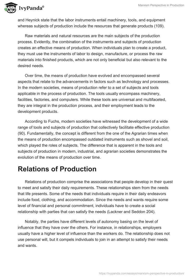 Marxism Perspective in Production. Page 3