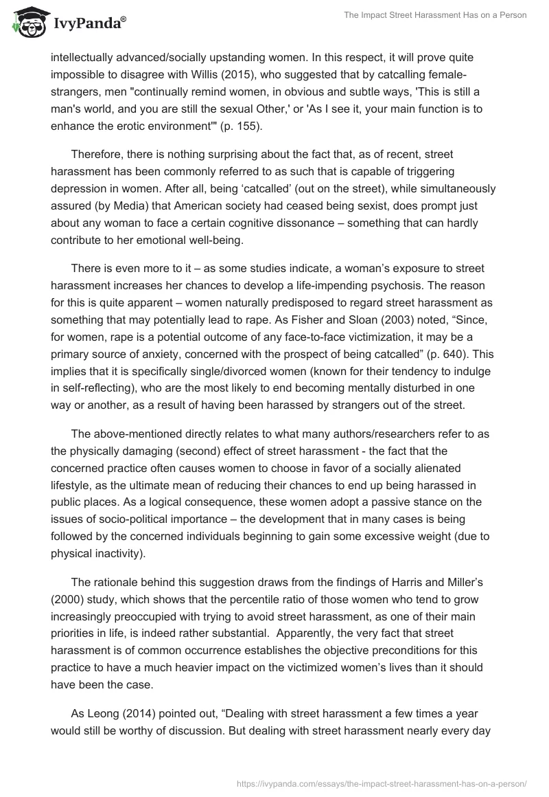 The Impact Street Harassment Has on a Person. Page 4