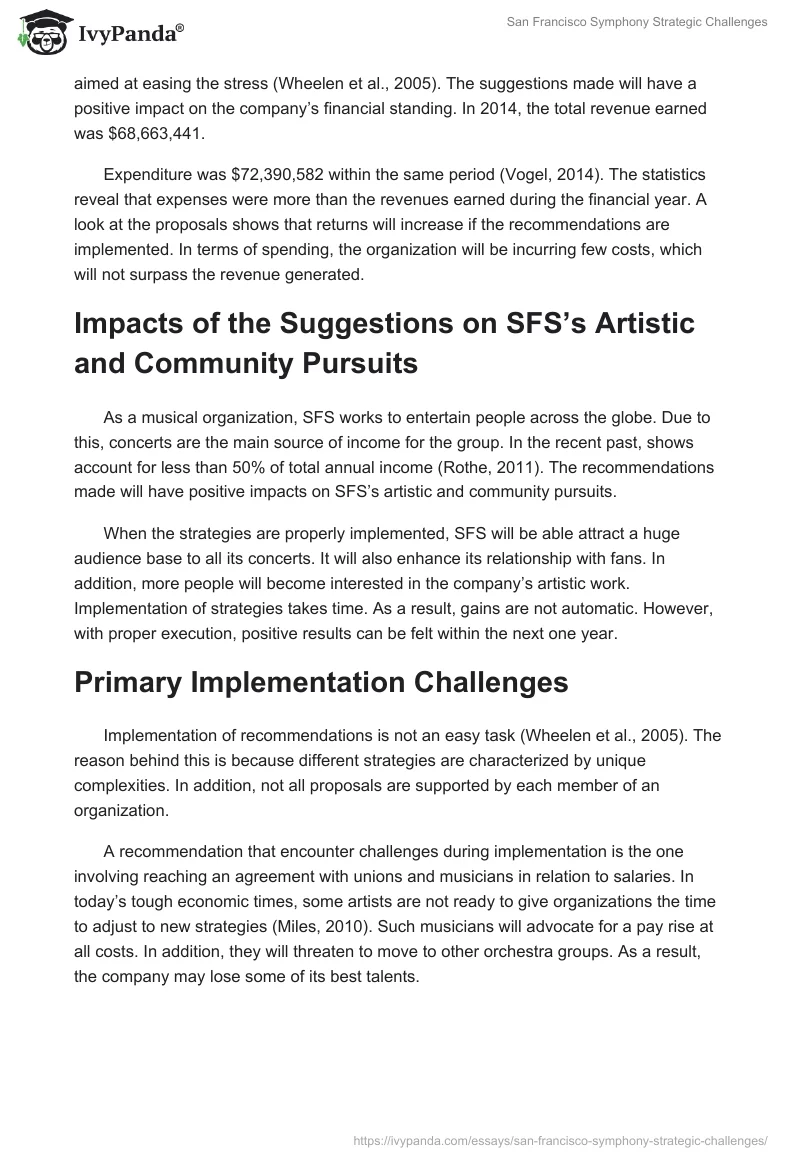 San Francisco Symphony Strategic Challenges. Page 5