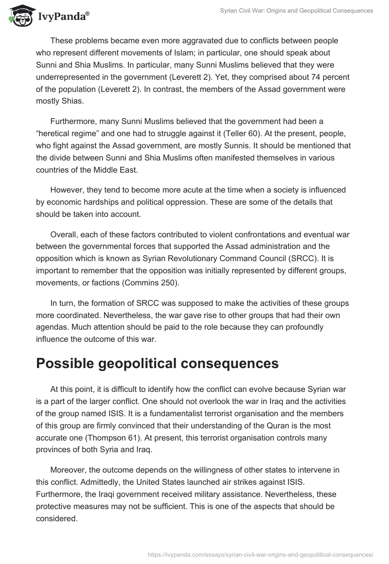 Syrian Civil War: Origins and Geopolitical Consequences. Page 3