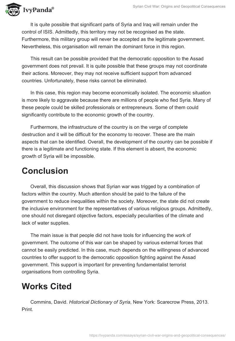 Syrian Civil War: Origins and Geopolitical Consequences. Page 4