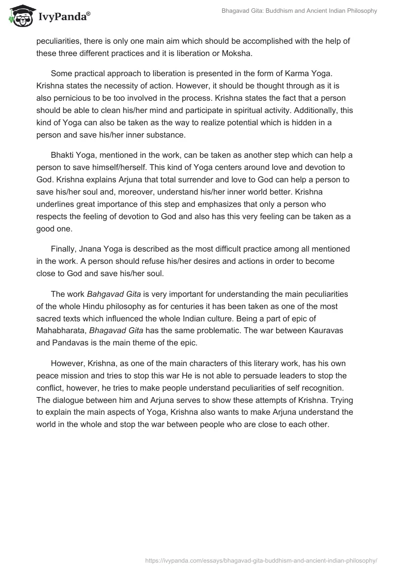 Bhagavad Gita: Buddhism and Ancient Indian Philosophy. Page 2