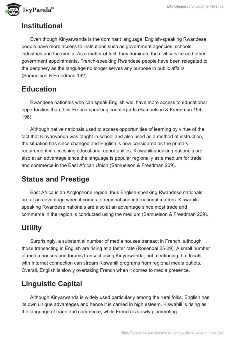 Ethnolinguistic Situation in Rwanda. Page 2