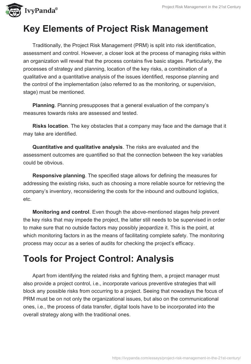 Project Risk Management in the 21st Century. Page 3