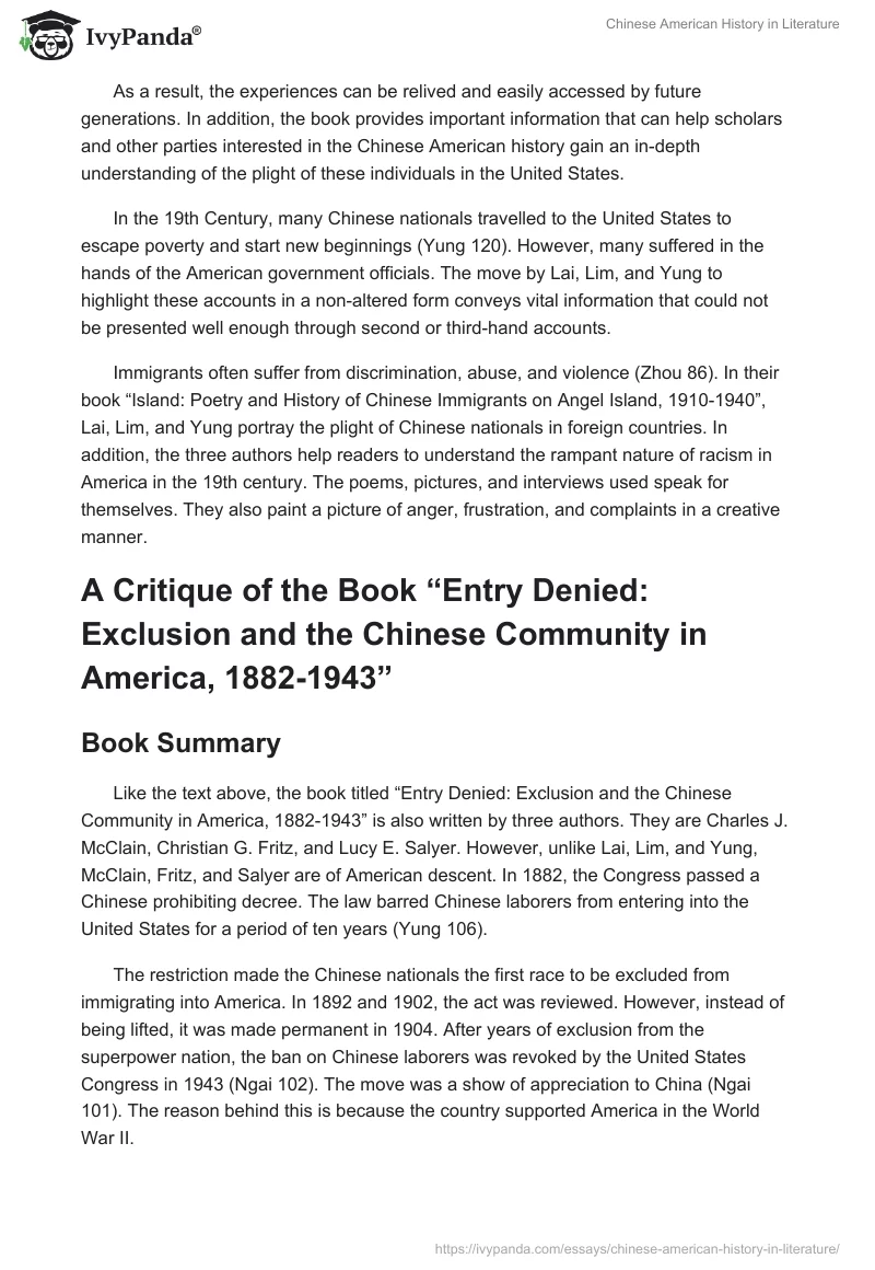 Chinese American History in Literature. Page 3