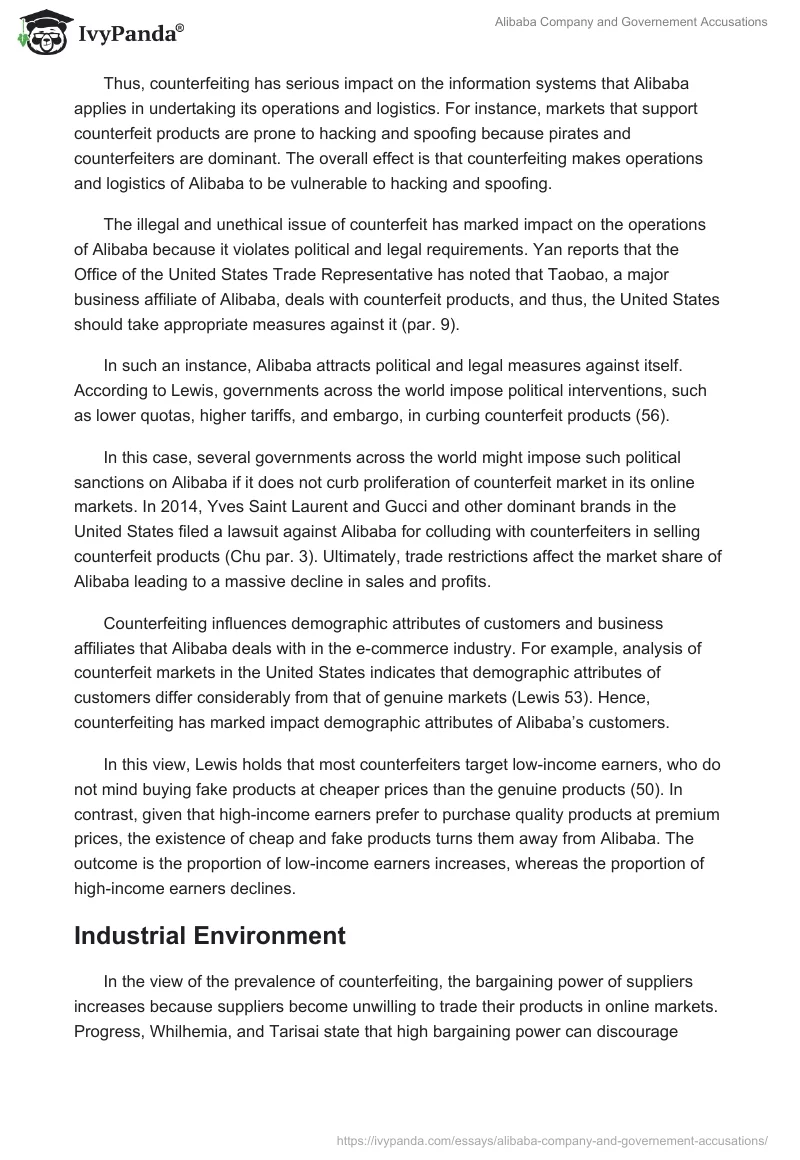 Alibaba Company and Governement Accusations. Page 5