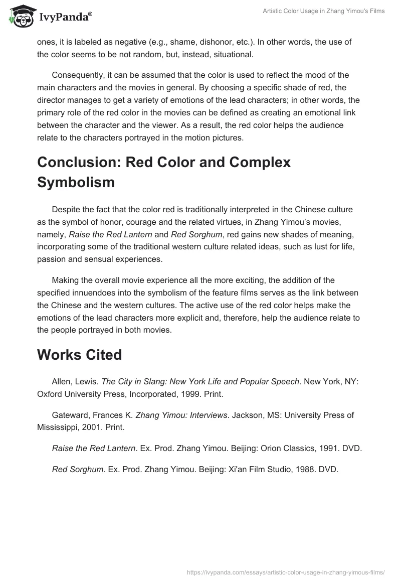 Artistic Color Usage in Zhang Yimou's Films. Page 4