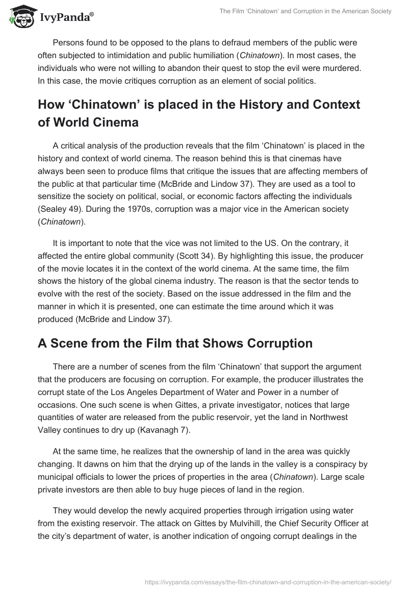 The Film ‘Chinatown’ and Corruption in the American Society. Page 3