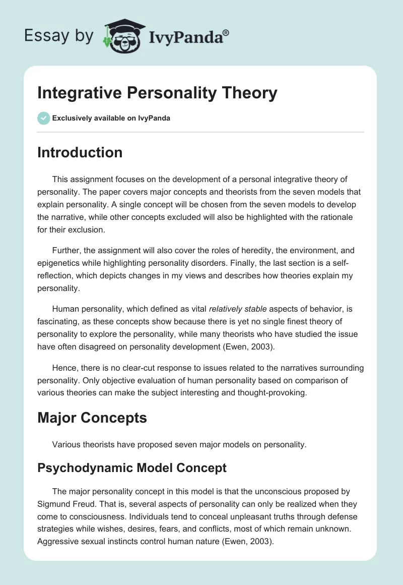 Integrative Personality Theory. Page 1