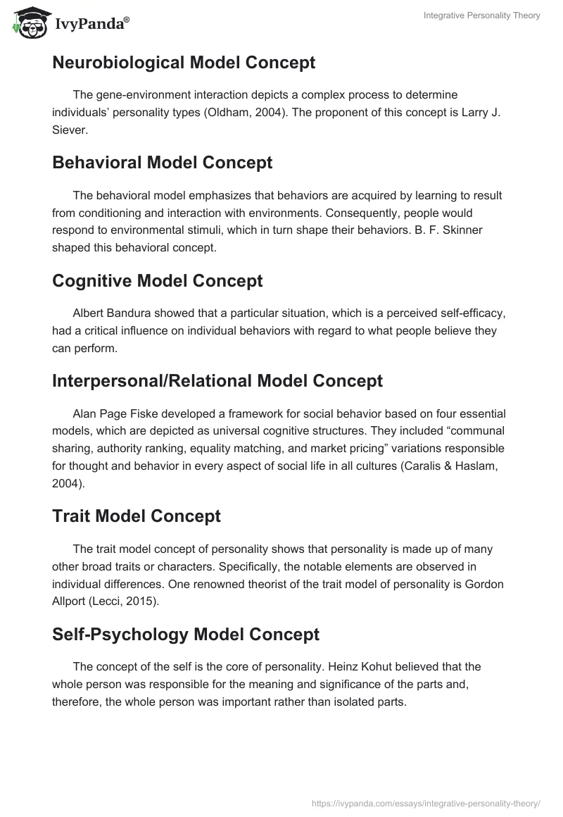 Integrative Personality Theory. Page 2
