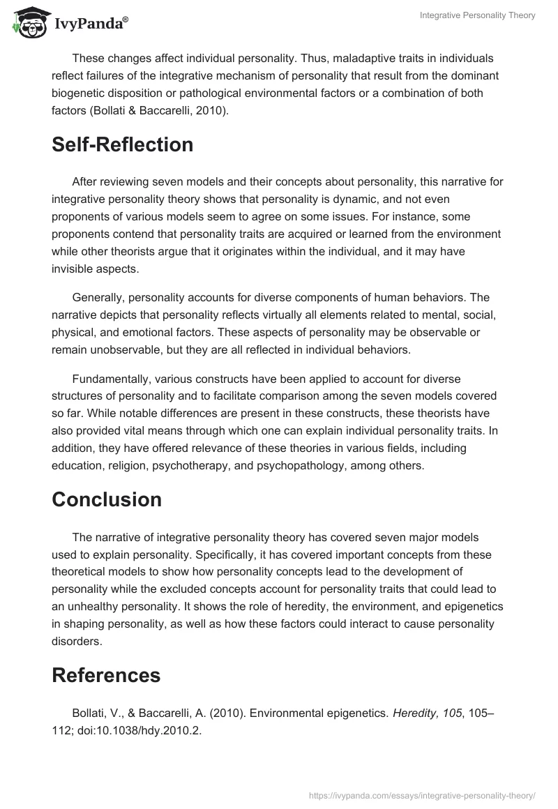 Integrative Personality Theory. Page 4