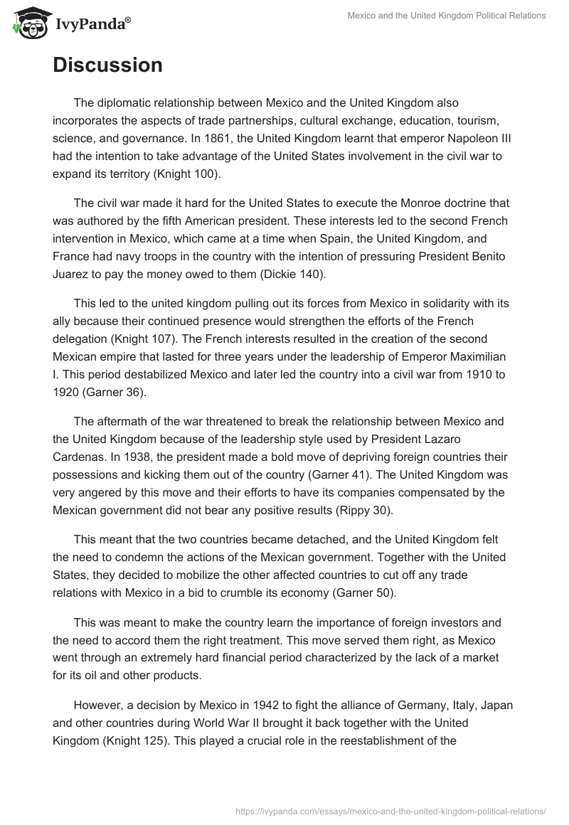 Mexico and the United Kingdom Political Relations. Page 2