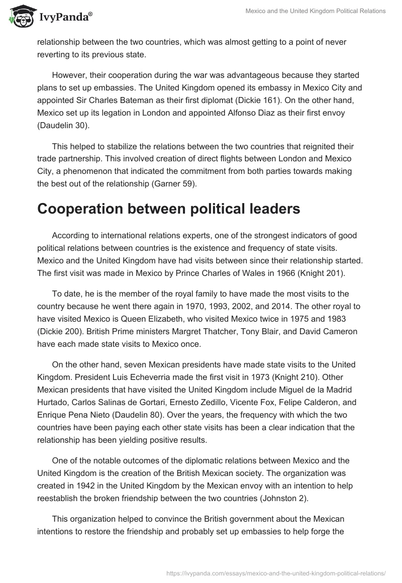 Mexico and the United Kingdom Political Relations. Page 3