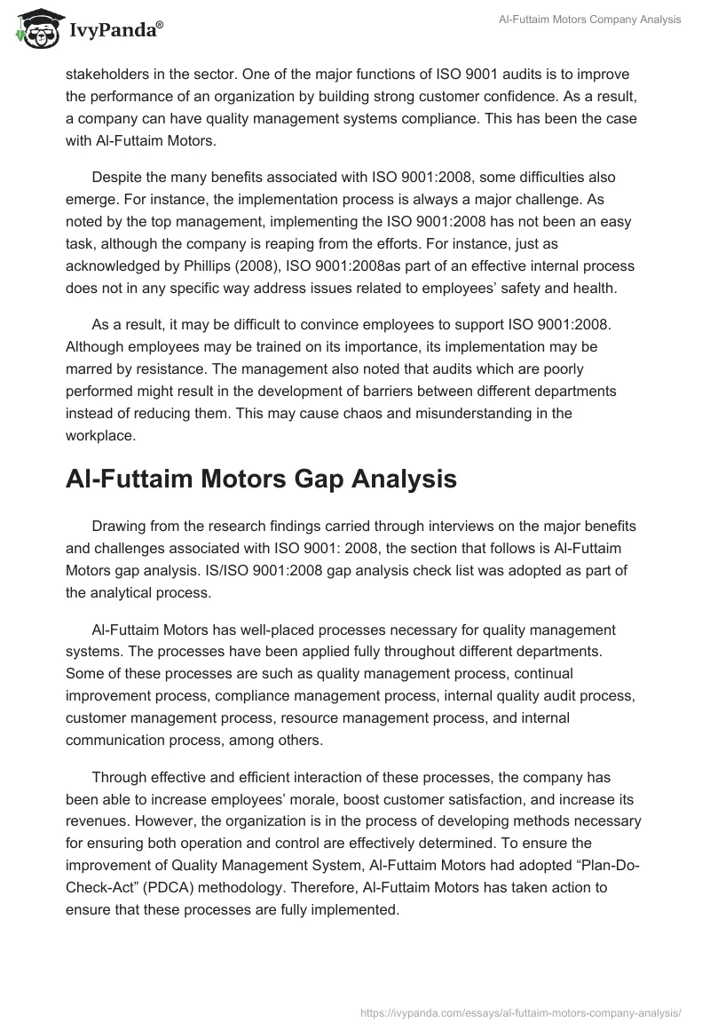 Al-Futtaim Motors Company Analysis. Page 3