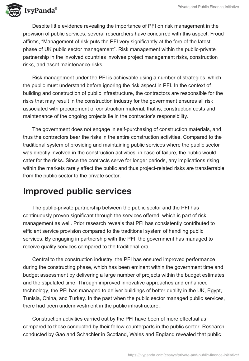 Private and Public Finance Initiative. Page 3