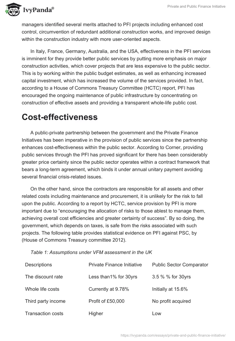 Private and Public Finance Initiative. Page 4