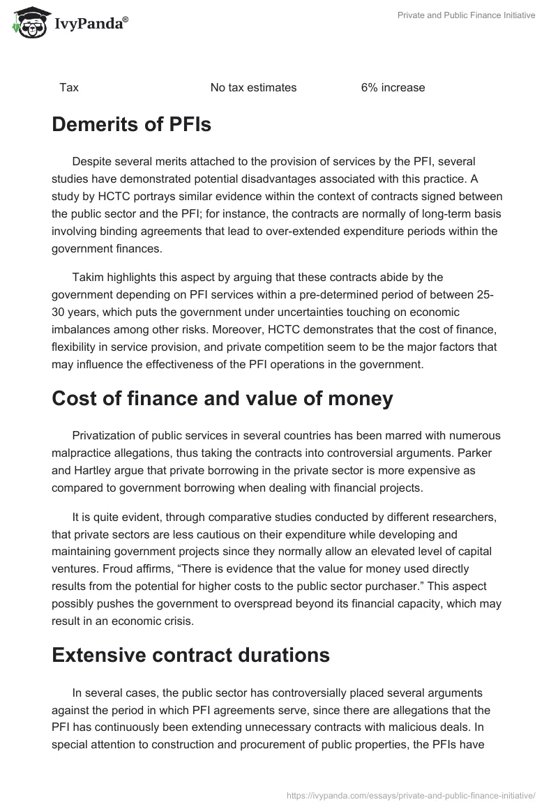 Private and Public Finance Initiative. Page 5