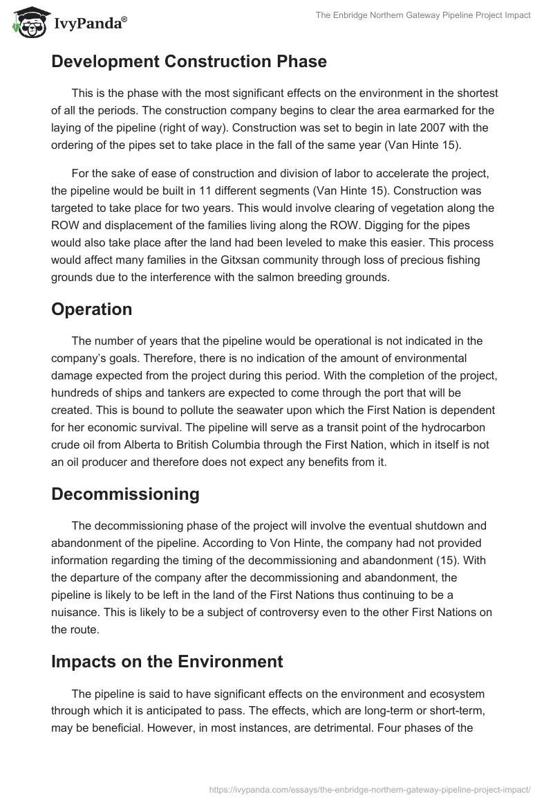 The Enbridge Northern Gateway Pipeline Project Impact. Page 2