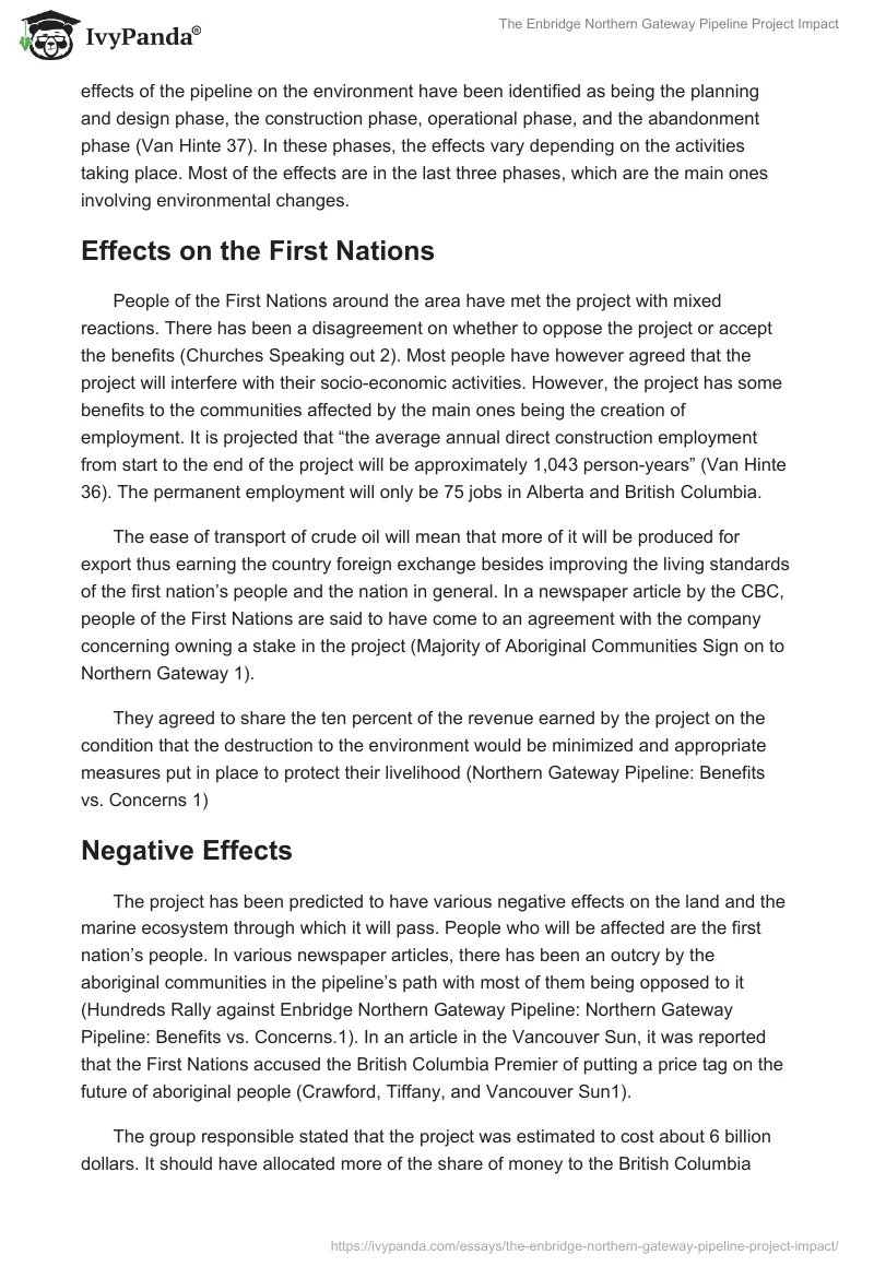 The Enbridge Northern Gateway Pipeline Project Impact. Page 3