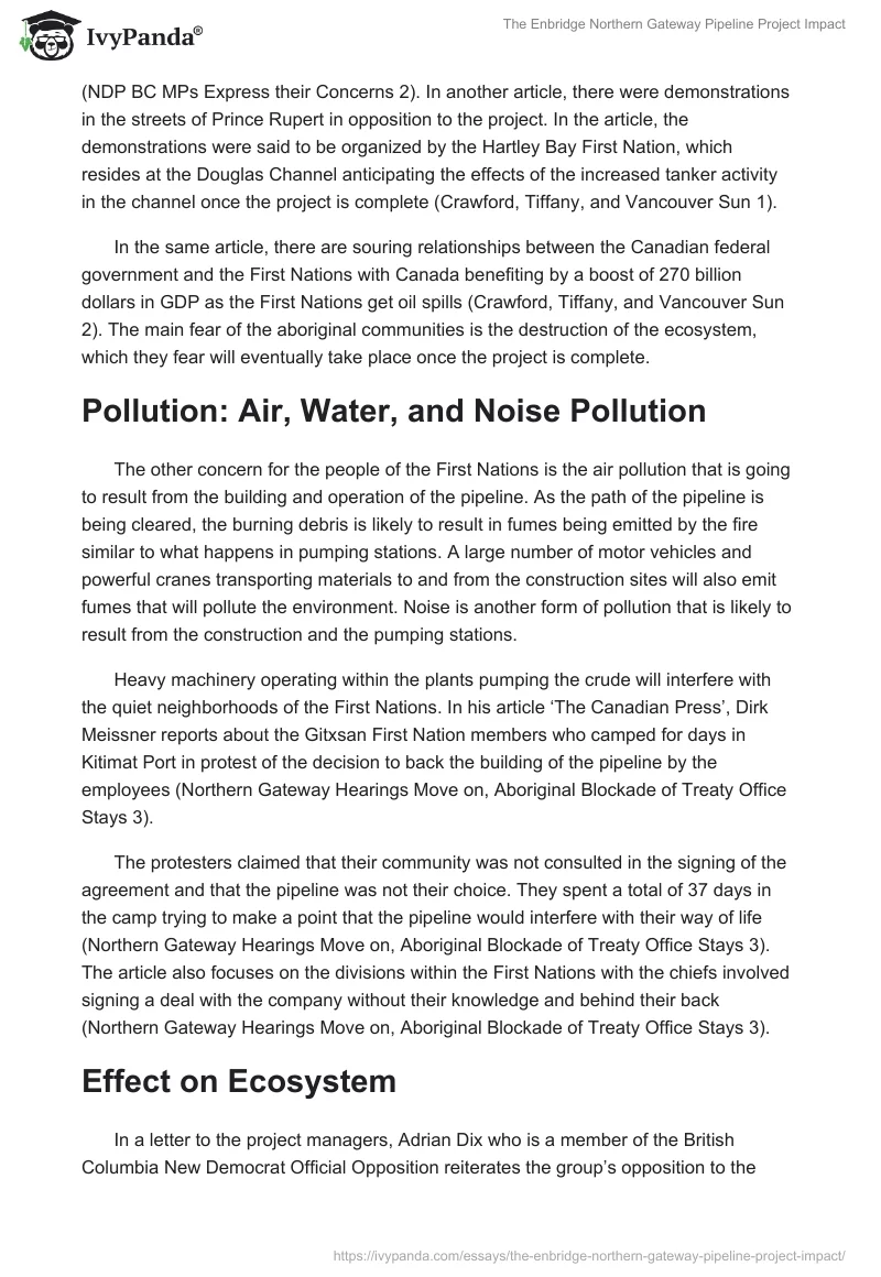 The Enbridge Northern Gateway Pipeline Project Impact. Page 4
