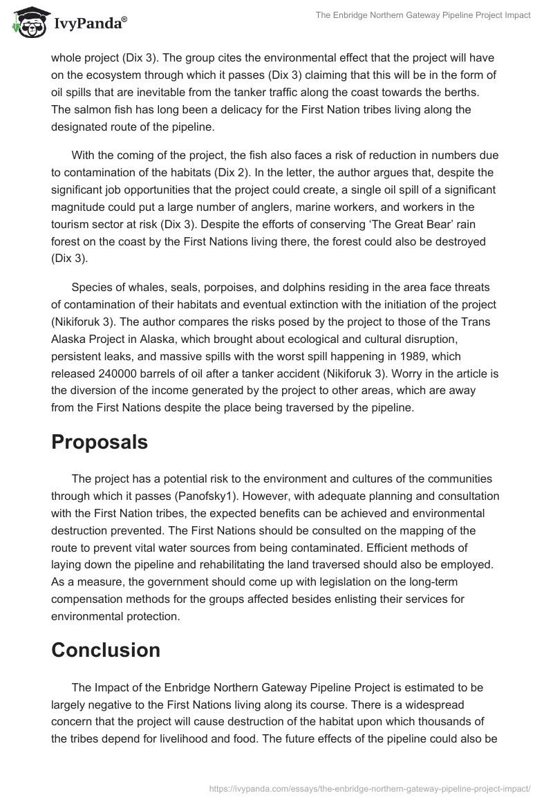 The Enbridge Northern Gateway Pipeline Project Impact. Page 5