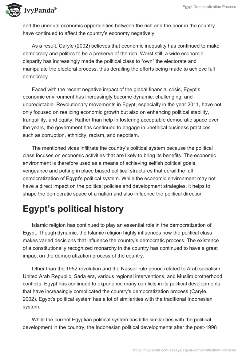 Egypt Democratization Process. Page 2
