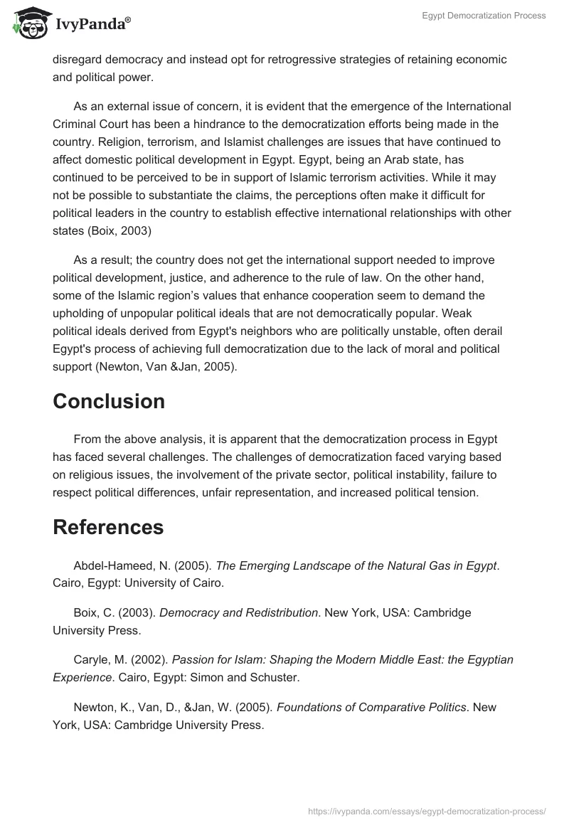 Egypt Democratization Process. Page 5