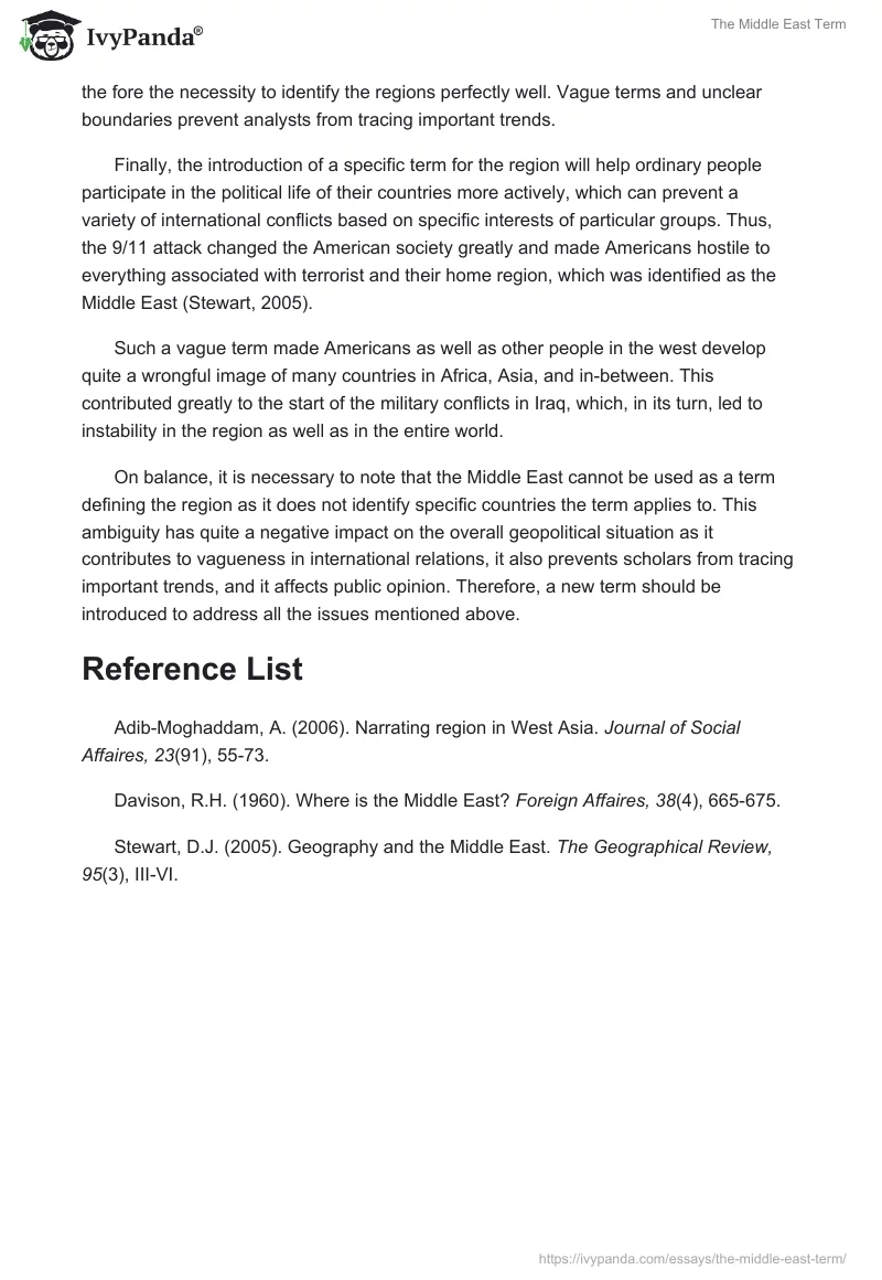 "The Middle East" Term. Page 2