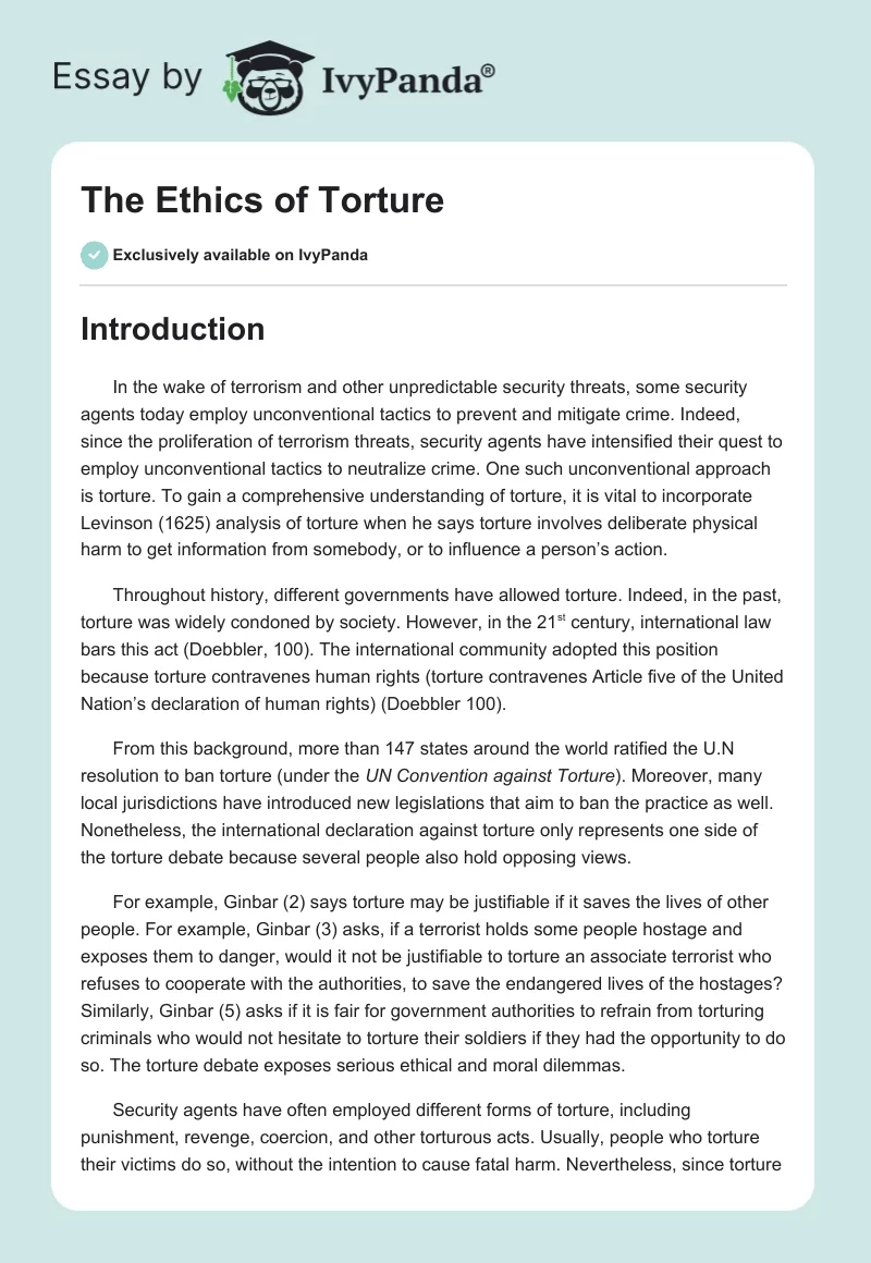 The Ethics of Torture. Page 1