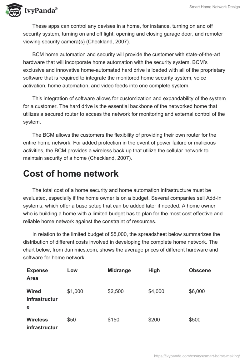 Smart Home Network Design. Page 2
