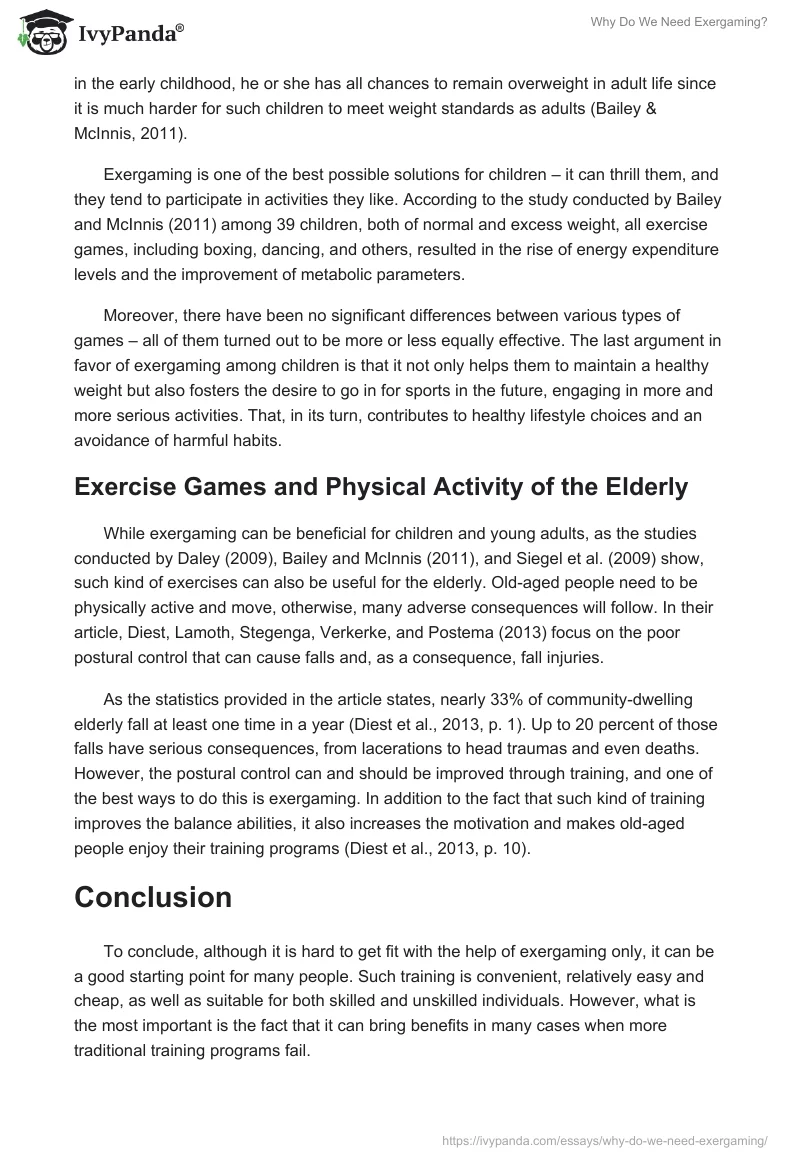Why Do We Need Exergaming?. Page 3