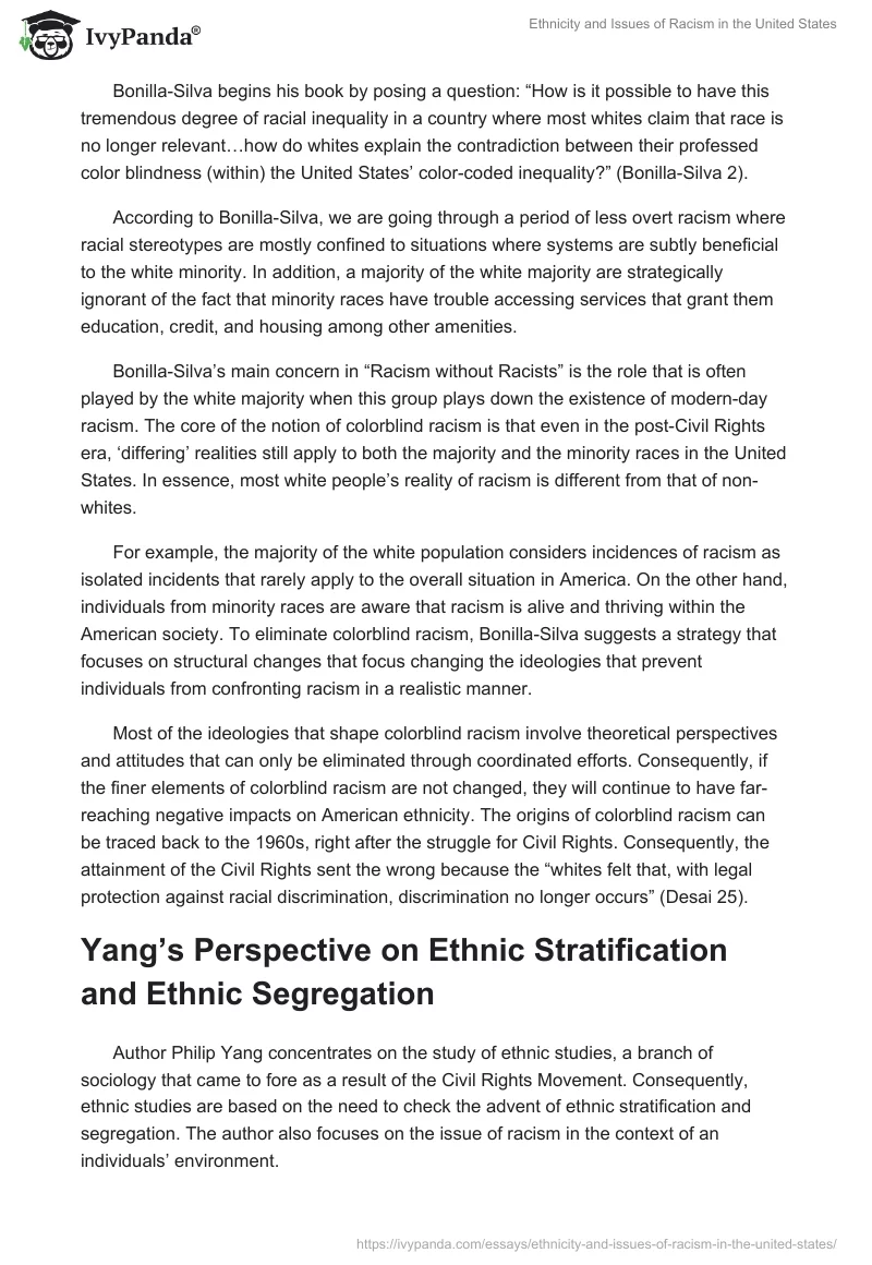 Ethnicity and Issues of Racism in the United States. Page 2