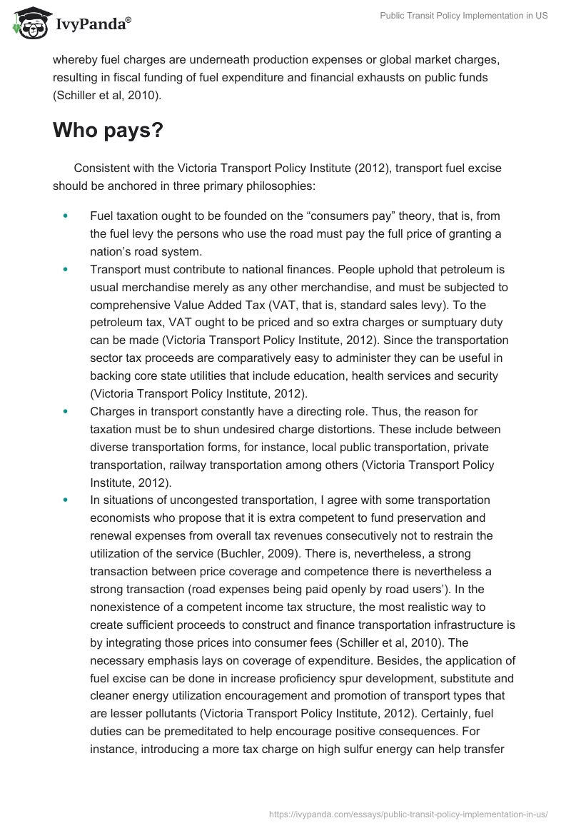 Public Transit Policy Implementation in US. Page 4
