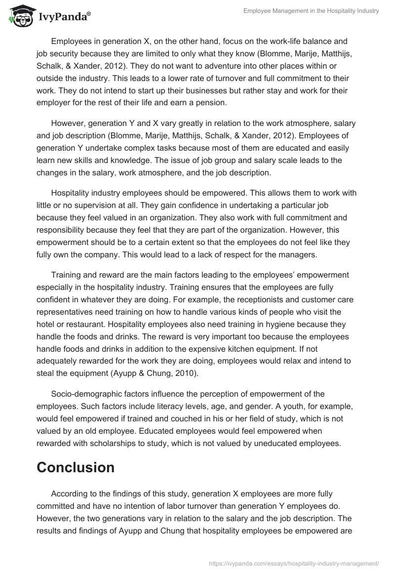 Employee Management in the Hospitality Industry. Page 3