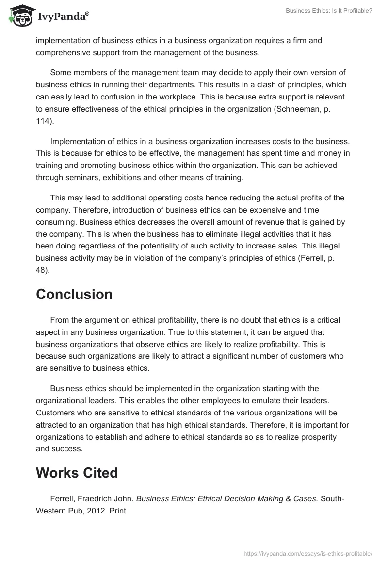 Business Ethics: Is It Profitable?. Page 4