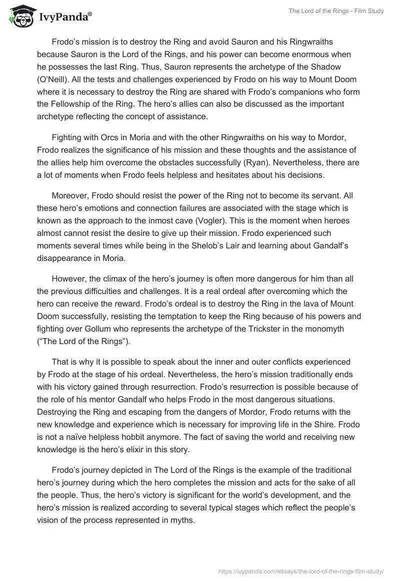 The Lord of the Rings - Film Study. Page 2