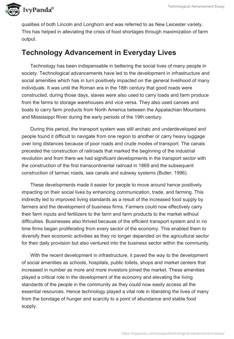 essay about advancement in technology