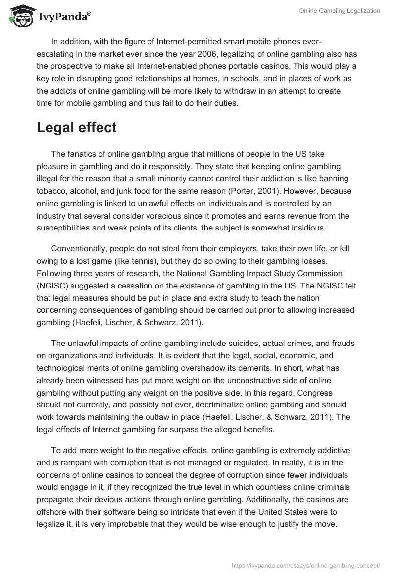 Online Gambling Legalization. Page 3