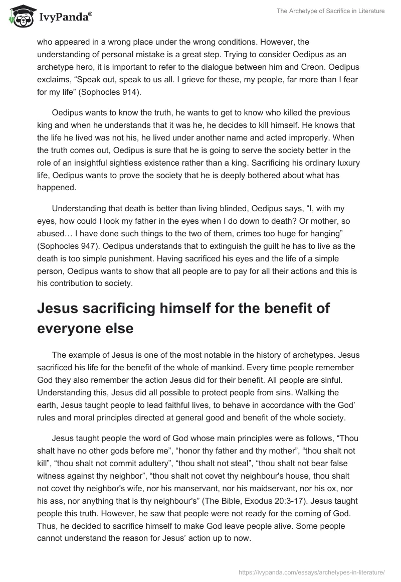 The Archetype of Sacrifice in Literature. Page 2