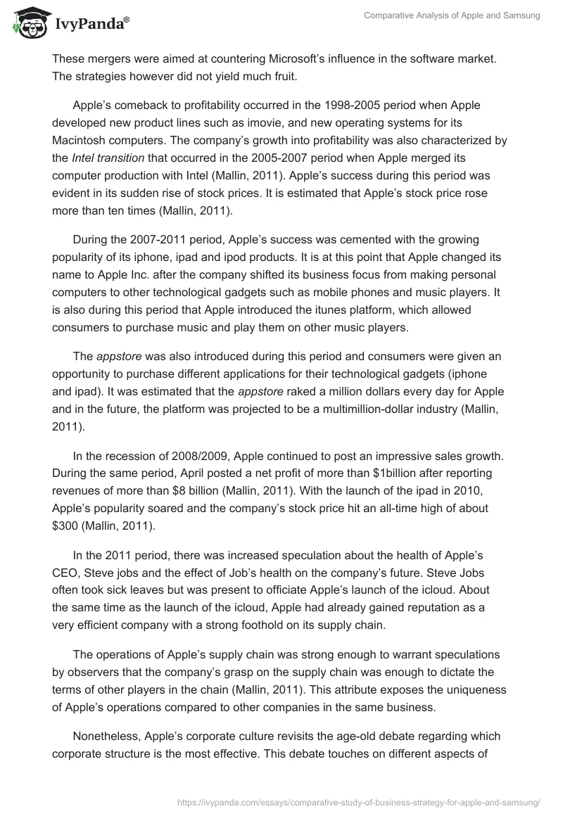Comparative Analysis of Apple and Samsung. Page 4