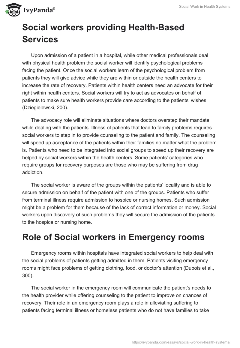 Social Work in Health Systems. Page 2