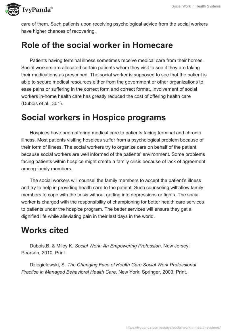 Social Work in Health Systems. Page 3