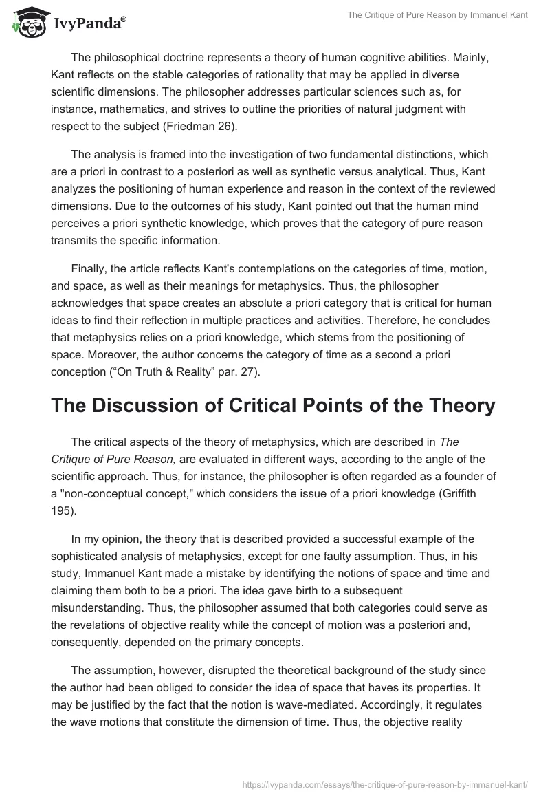 "The Critique of Pure Reason" by Immanuel Kant. Page 2