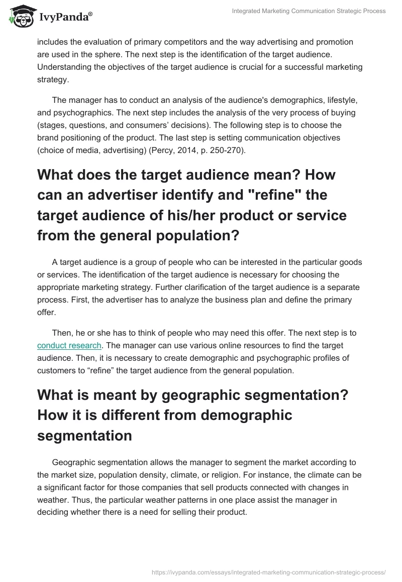 Integrated Marketing Communication Strategic Process. Page 3