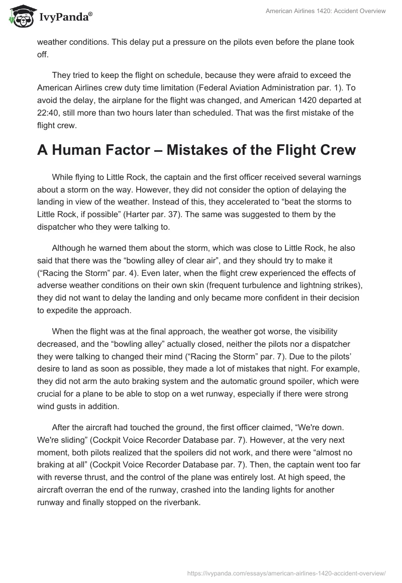 American Airlines 1420: Accident Overview. Page 2