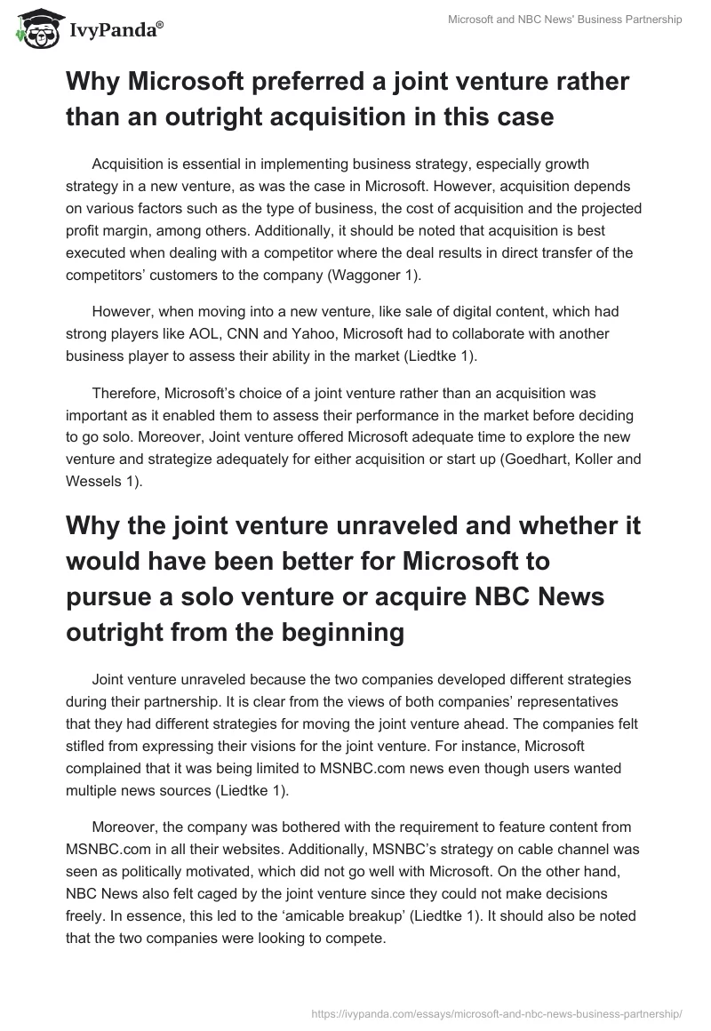 Microsoft and NBC News' Business Partnership. Page 2