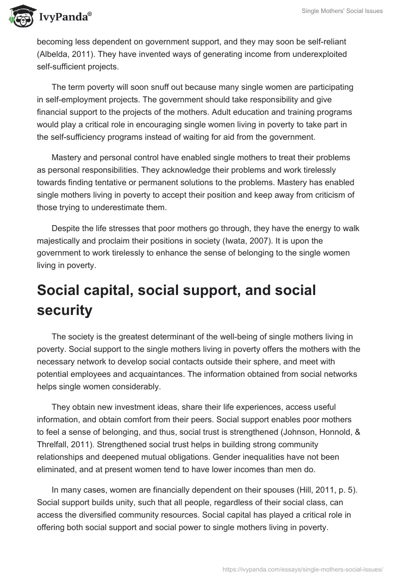 Single Mothers' Social Issues. Page 4