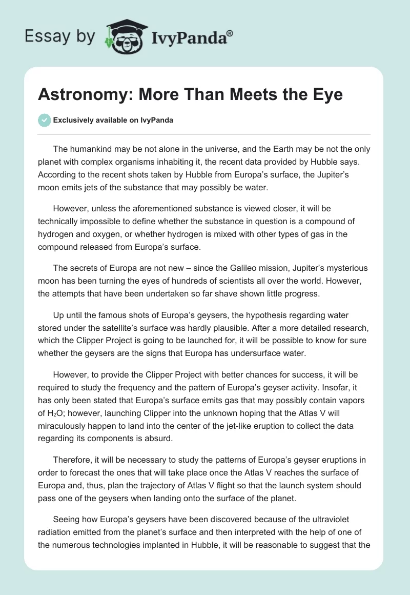 Astronomy: More Than Meets the Eye. Page 1